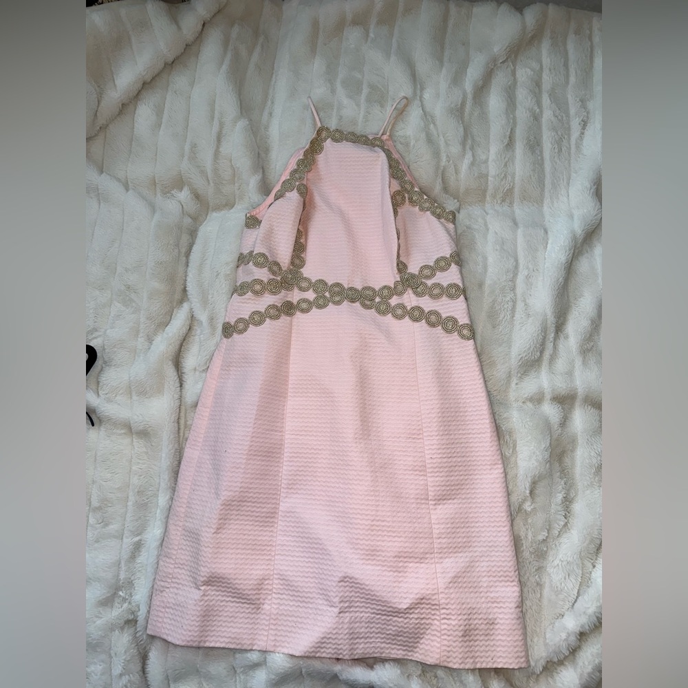 Lilly Pulitzer Pink Gold Dress Size 2